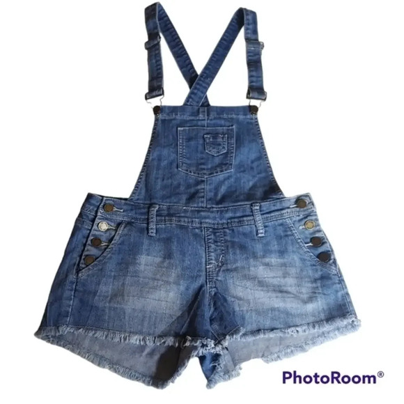 YMI Short‎ Denim Coveralls Adjustable Straps - Picture 1 of 7